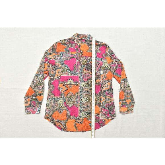 Chico's Womens Top Size Plus 1 Long Sleeve Button Top Multicolor Unique - Picture 4 of 8